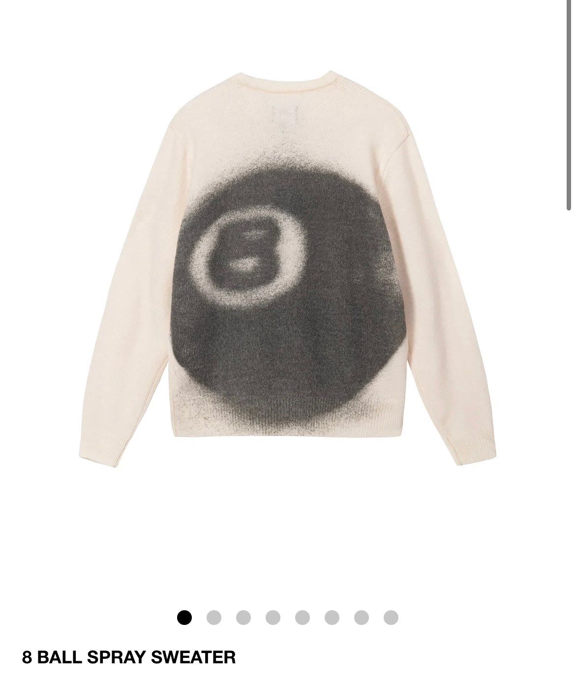 Stussy 8 Ball Spray Sweater "Ivory"