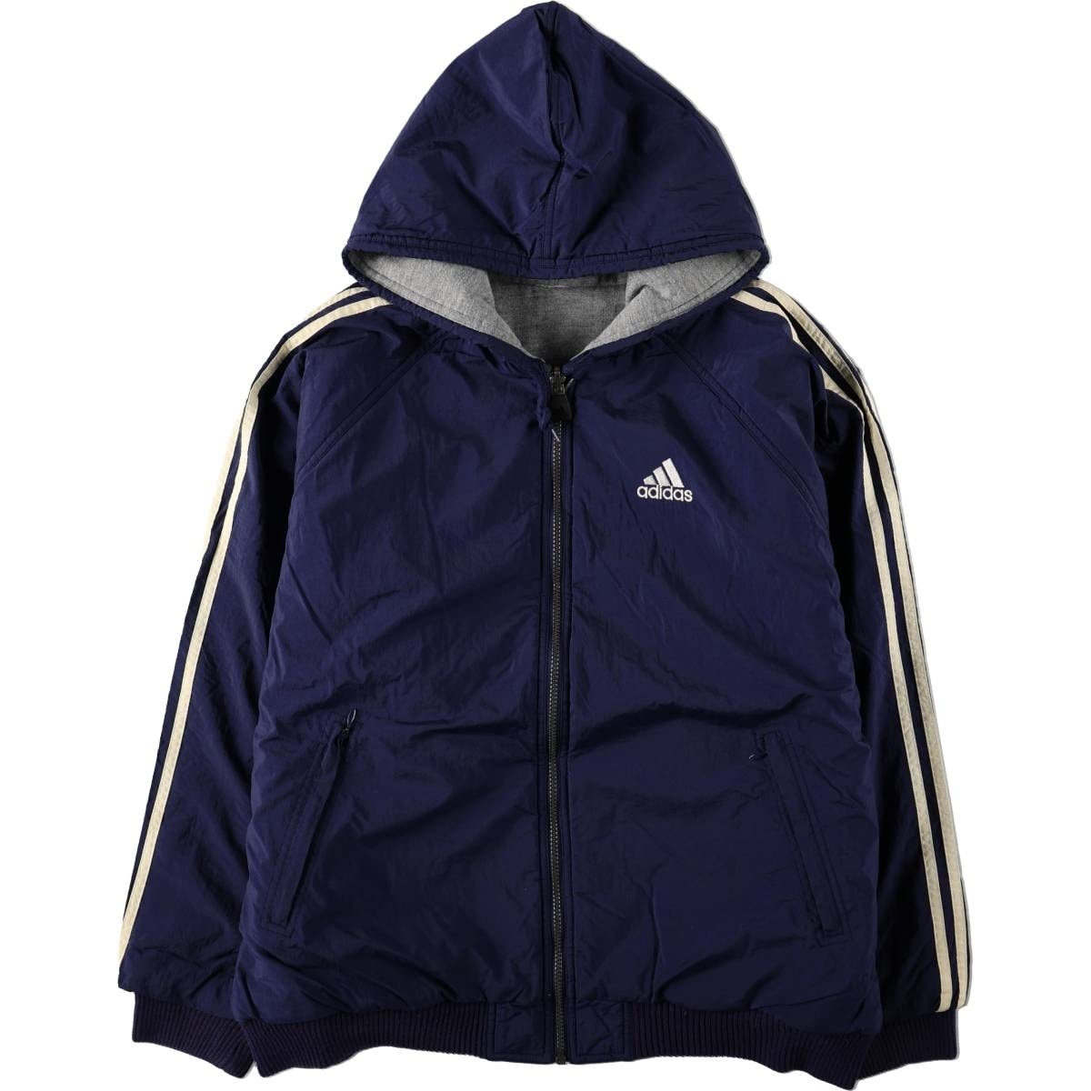 古着 90~00年代 アディダス adidas リバーシブル 中綿パーカー パファージャケット メンズL相当/eaa679032