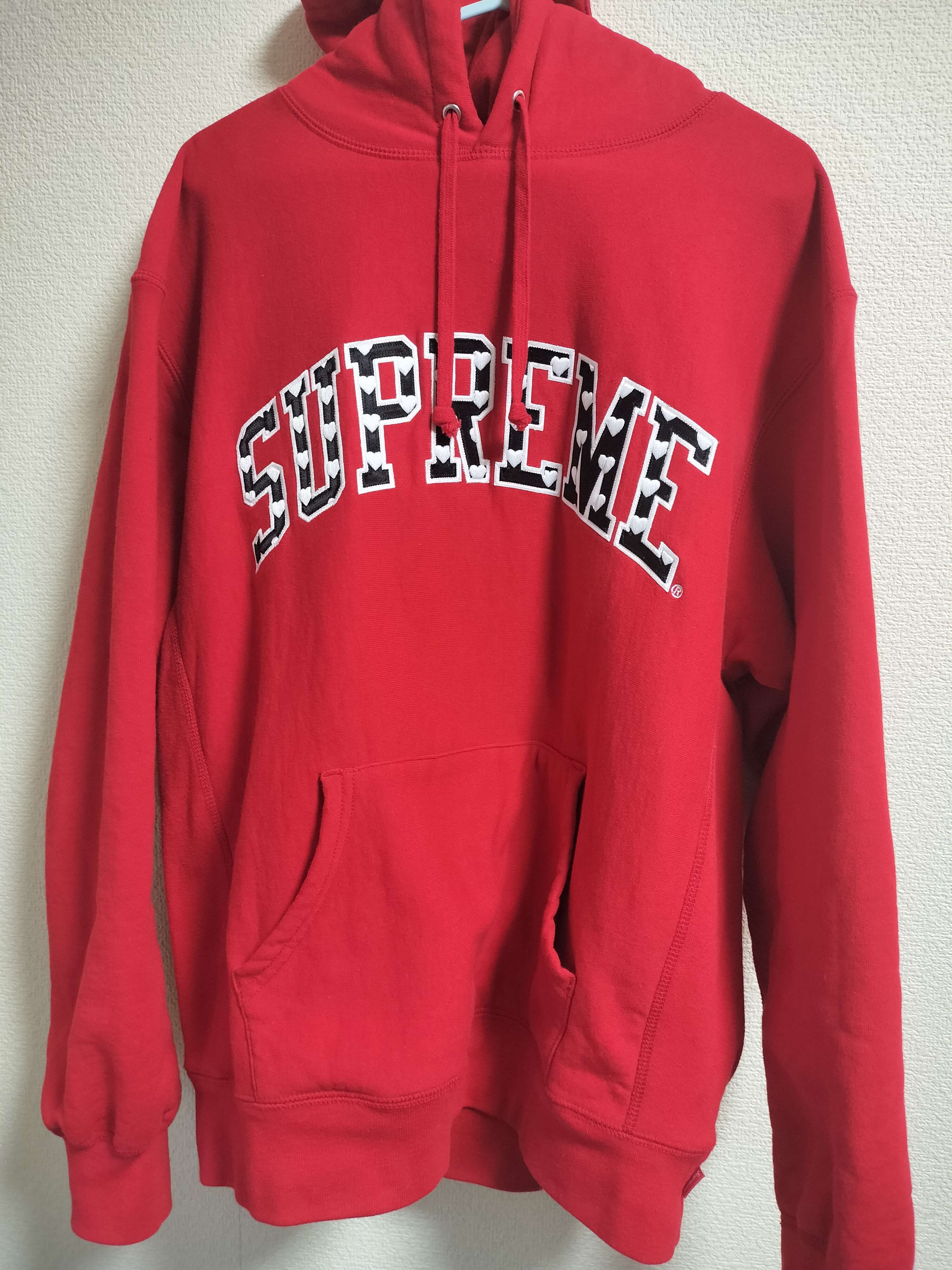 Supreme Hearts Arc Hooded Sweatshirt "Red" (21SS)