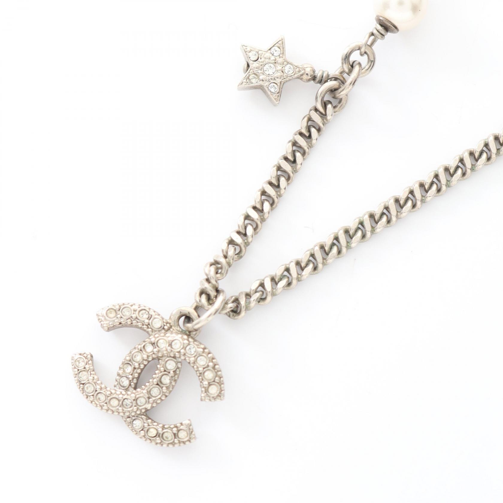 シャネル CHANEL ネックレス ジュエリー メタル ラインストーン / フェイクパール レディース ゴールド系 / ホワイト系 / クリア系 【中古】