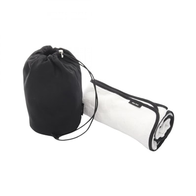 ミュウ ミュウ Miu Miu 巾着 タオル付き ノベルティ ポーチ バッグ ナイロン コットン レディース ブラック系 【中古】