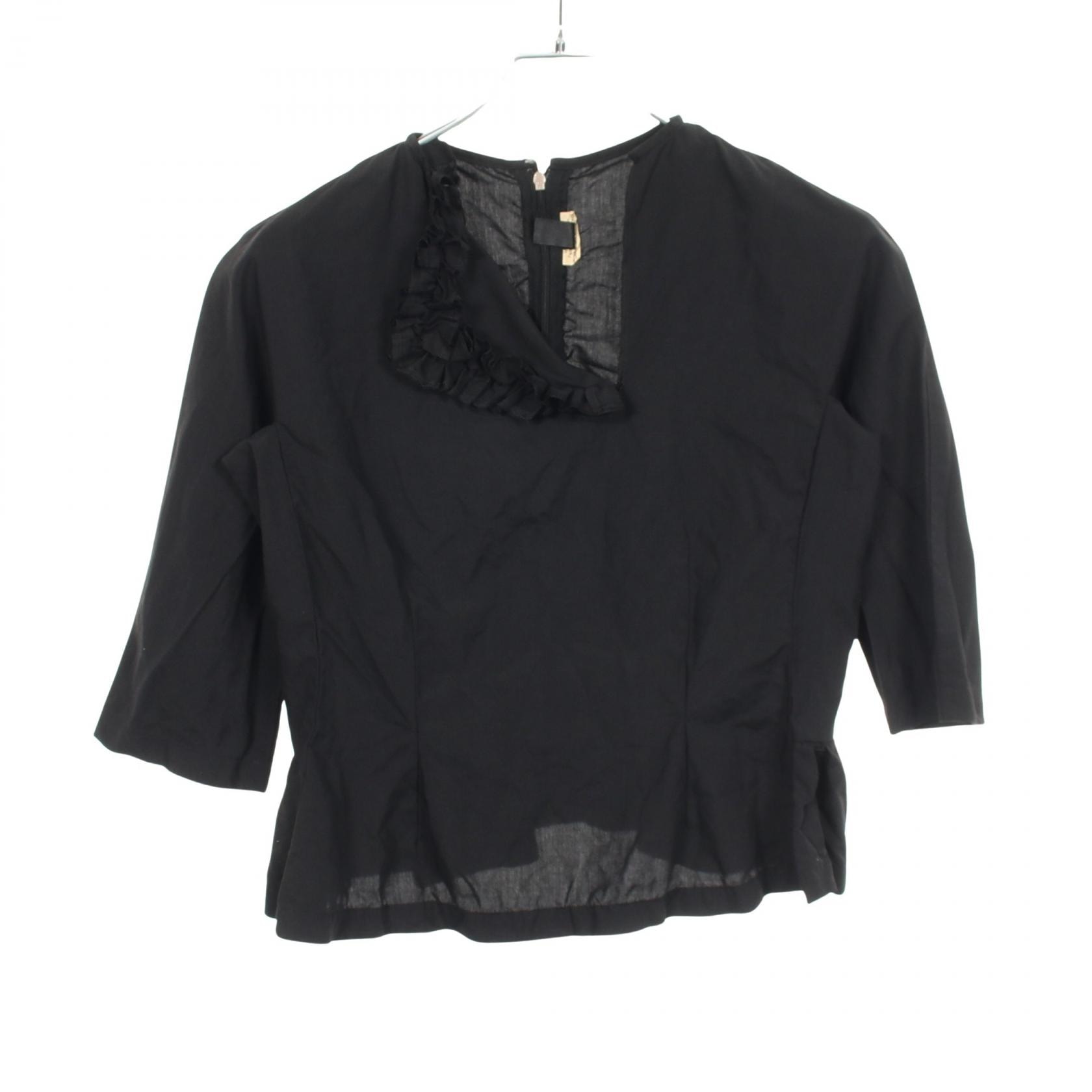 コムデギャルソン COMME des GARCONS フリル ブラウス 衣料品 トップス ポリエステル レディース ブラック系 【中古】
