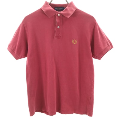 FRED PERRY フレッドペリー 半袖 ポロシャツ S ボルドー系 鹿の子地