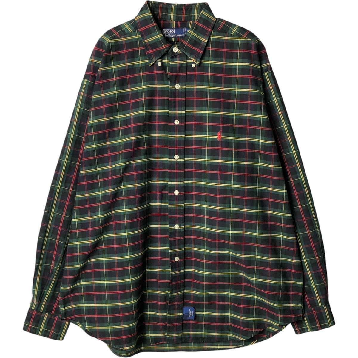 古着 ラルフローレン Ralph Lauren POLO by Ralph Lauren 長袖 ボタンダウンチェックシャツ カナダ製 メンズL相当/eaa583064