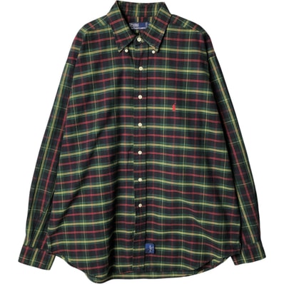 古着 ラルフローレン Ralph Lauren POLO by Ralph Lauren 長袖 ボタンダウンチェックシャツ カナダ製 メンズL相当/eaa583064