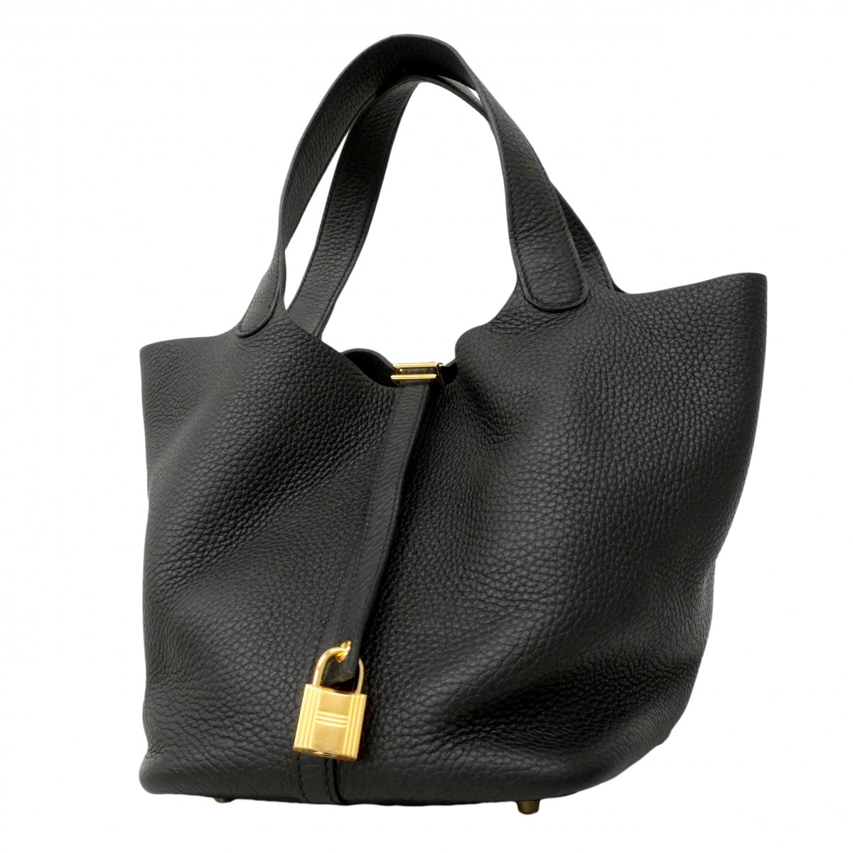 ★最終価格★SALE【6ec2640】エルメス ハンドバッグ ピコタンロックMM トリヨンクレマンス ブラック ゴールド金具 G刻印【中古】レディース