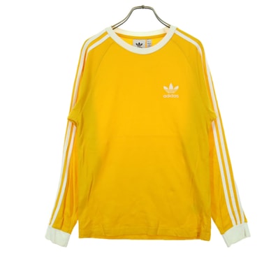 adidas アディダス トレフォイルロゴ 長袖 Tシャツ XS イエロー系 ロンT