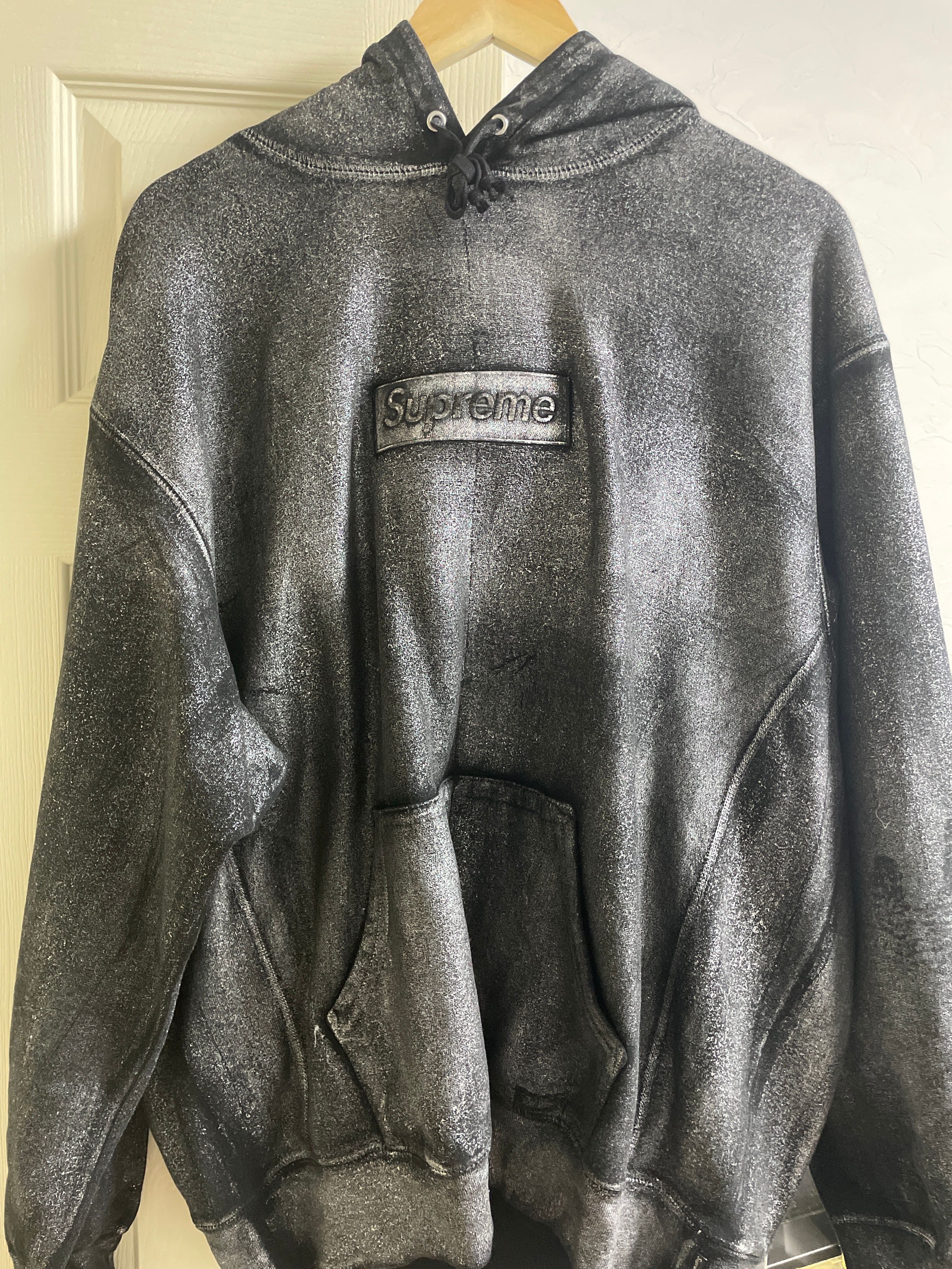 Supreme x MM6 Maison Margiela Foil Box Logo Hooded Sweatshirt "Black"