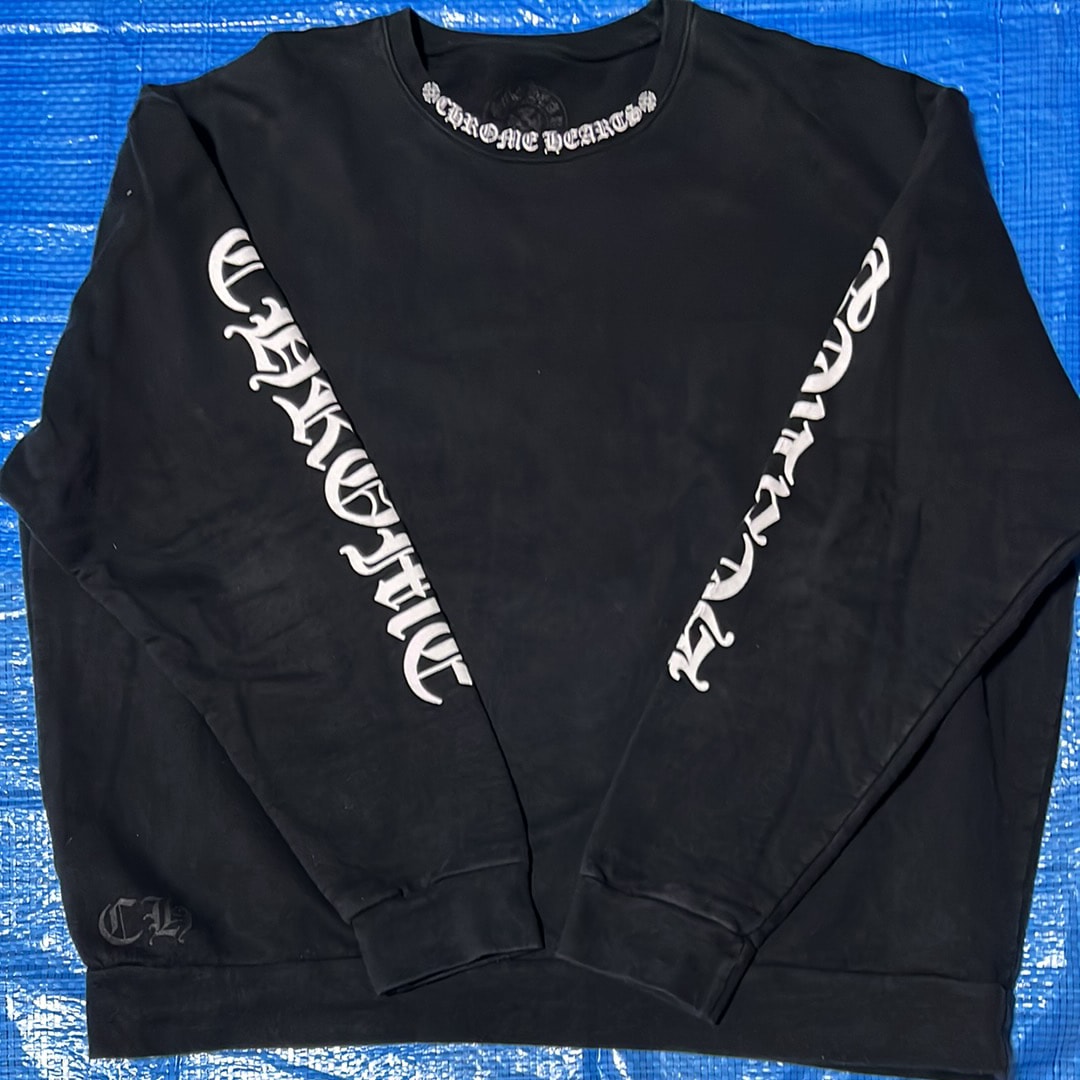 Chrome Hearts Neck Logo Crew Sweat "Black"
