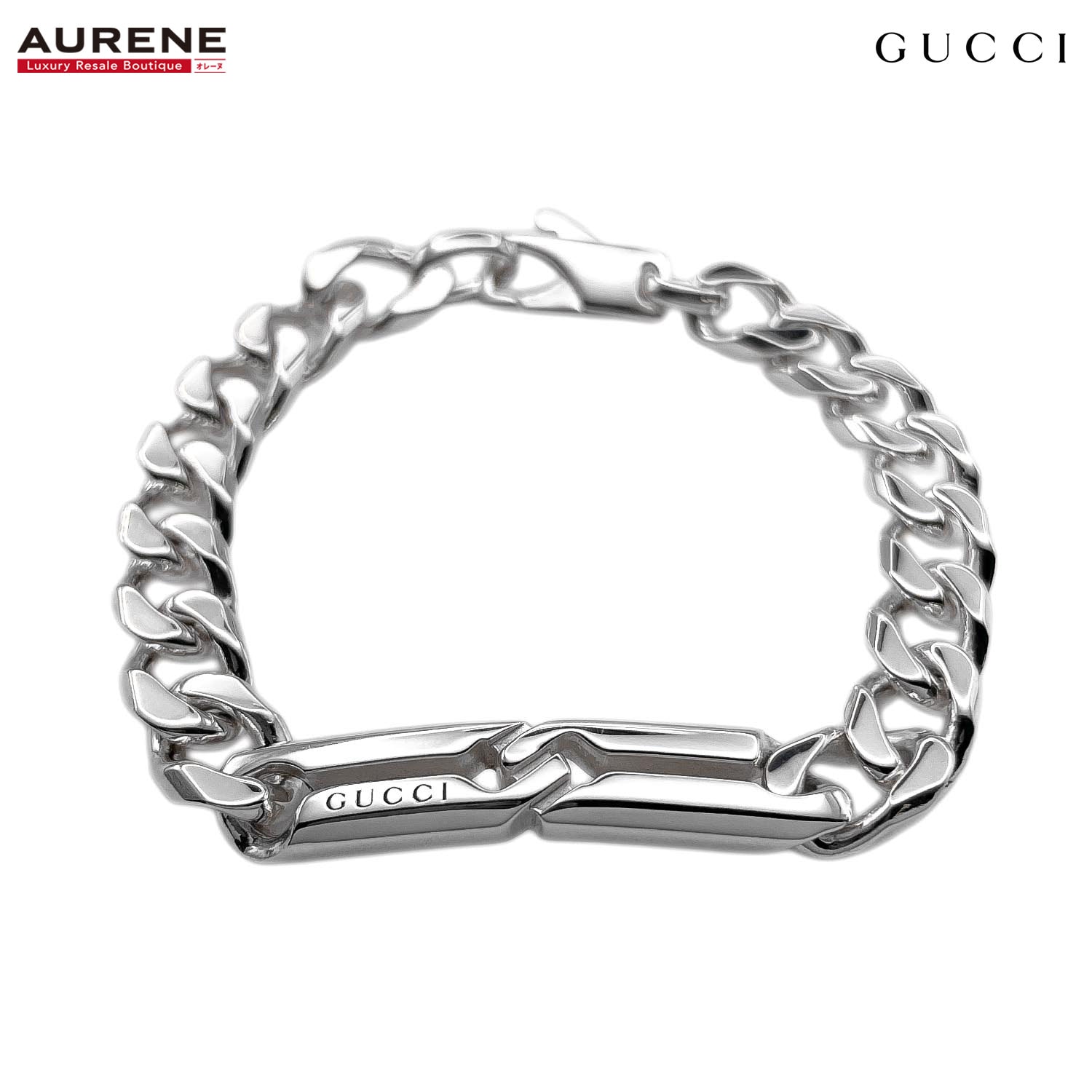 GUCCI グッチ インフィニティノット 喜平チェーン ブレスレット
 バングル SV925 シルバー ユニセックス
 【中古】