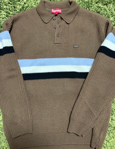 Supreme Small Box Polo Sweater "Dark Brown"