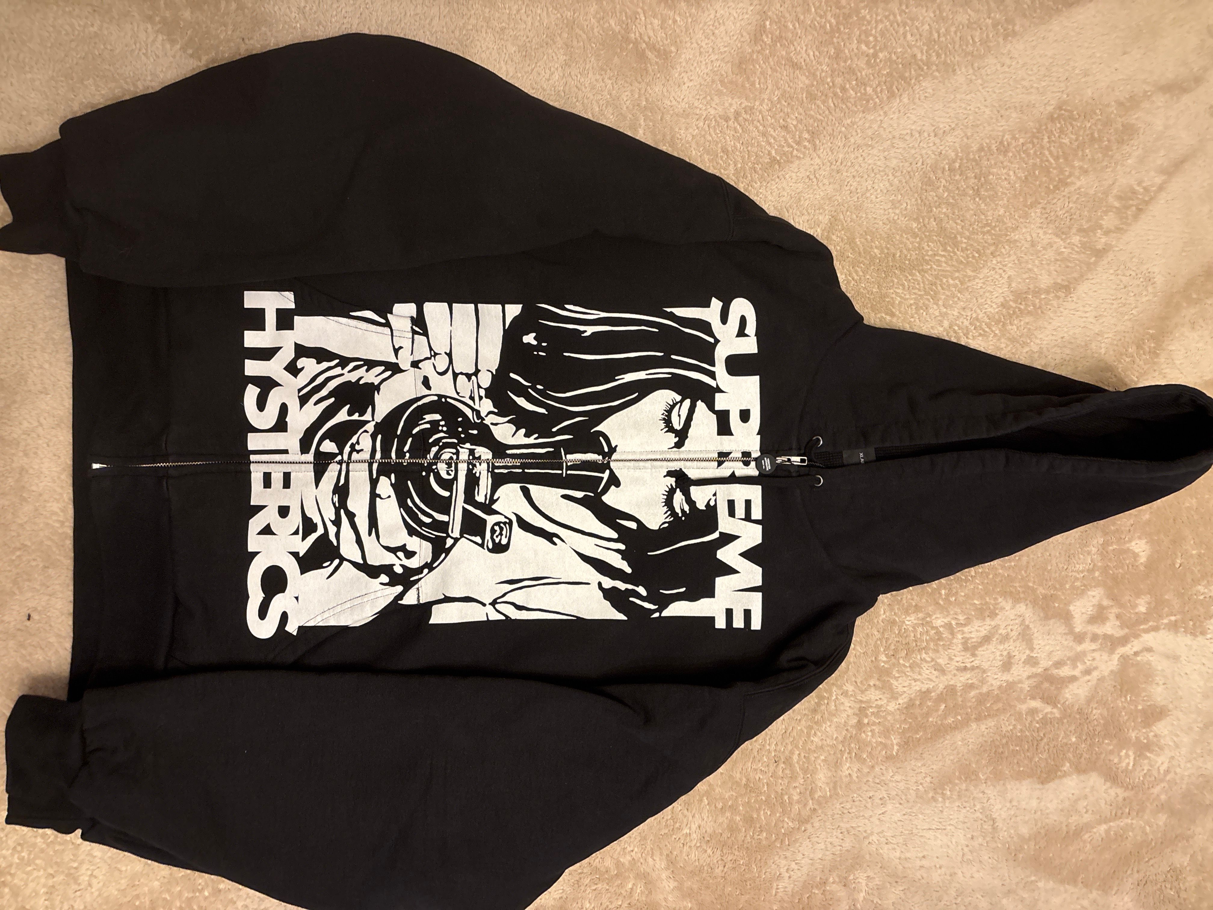 Supreme x HYSTERIC GLAMOUR Thermal Lined Zip Up Hooded Sweatshirt "Black"