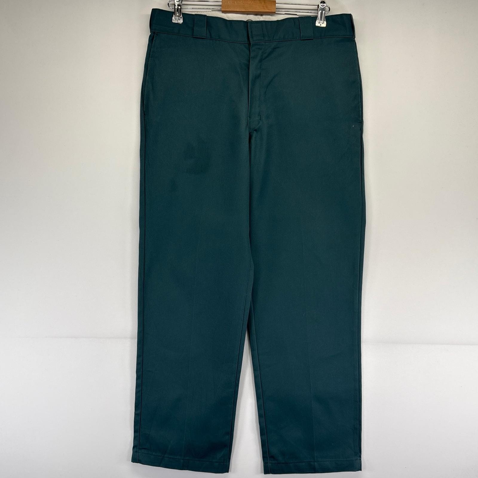 古着 ディッキーズ Dickies パンツ 874 ワークパンツ チノパン ワンポイントロゴ 大きいサイズ W36×L30  グリーン系 メンズ