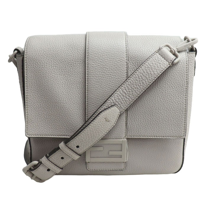 FENDI フェンディ バゲット メッセンジャー ミディアム ショルダーバッグ グレージュ 7VA537 AG0L F047P レディース【中古】【美品】