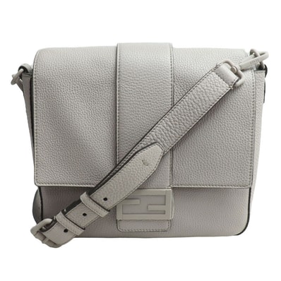 FENDI フェンディ バゲット メッセンジャー ミディアム ショルダーバッグ グレージュ 7VA537 AG0L F047P レディース【中古】【美品】