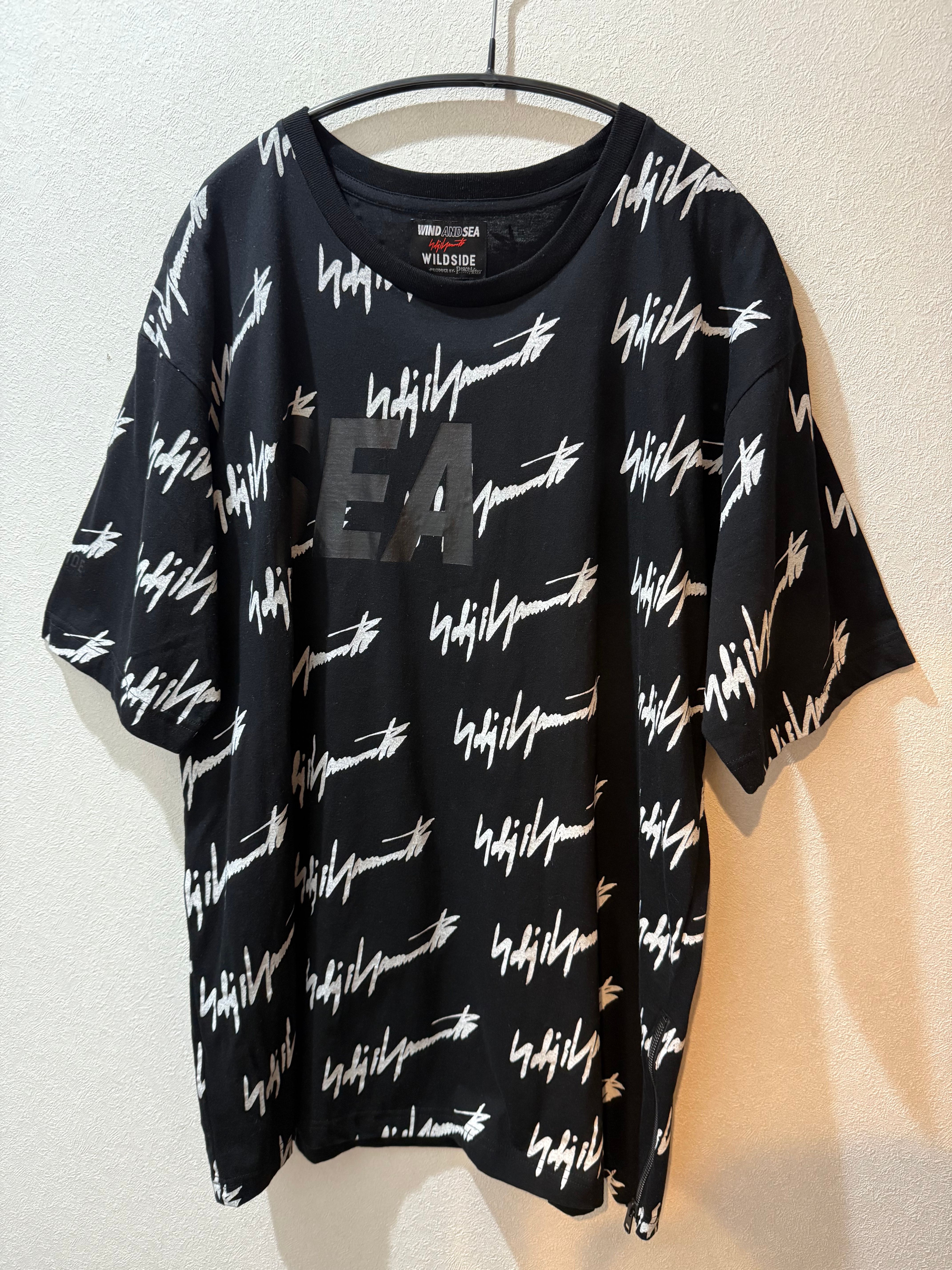 WIND AND SEA x WILDSIDE YOHJI YAMAMOTO MONOGRAM PRINT T-SHIRT "Black White"