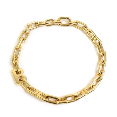 バレンシアガ BALENCIAGA ネックレス Bチェーン メタル ゴールド レディース【中古】 r11475k