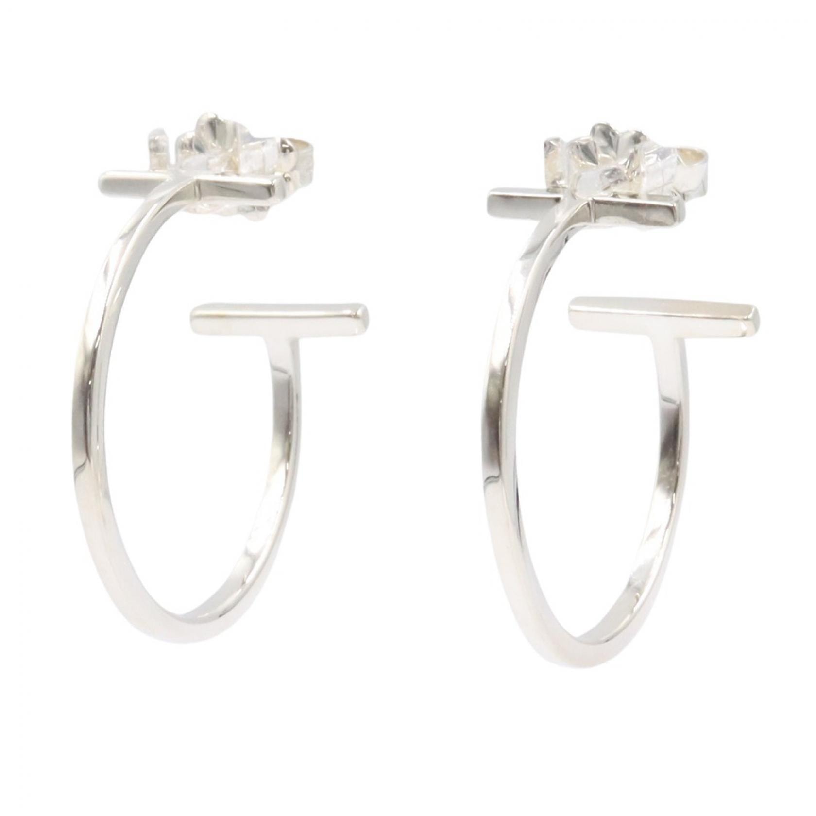 ティファニー TIFFANY&CO Tワイヤー フープ ピアス ピアス ジュエリー シルバー925 レディース シルバー系 【中古】