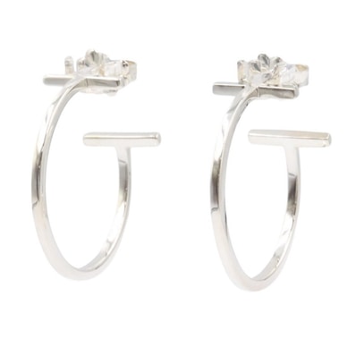 ティファニー TIFFANY&CO Tワイヤー フープ ピアス ピアス ジュエリー シルバー925 レディース シルバー系 【中古】
