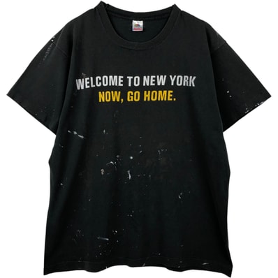 古着 90年代 フルーツオブザルーム FRUIT OF THE LOOM ペイント メッセージプリントTシャツ USA製 メンズXL相当/eaa649687