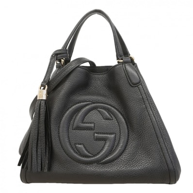 【6eb0543-k】グッチ ハンドバッグ ソーホー 336751 レザー ブラック シャンパンゴールド金具 2wayバッグ【中古】レディース