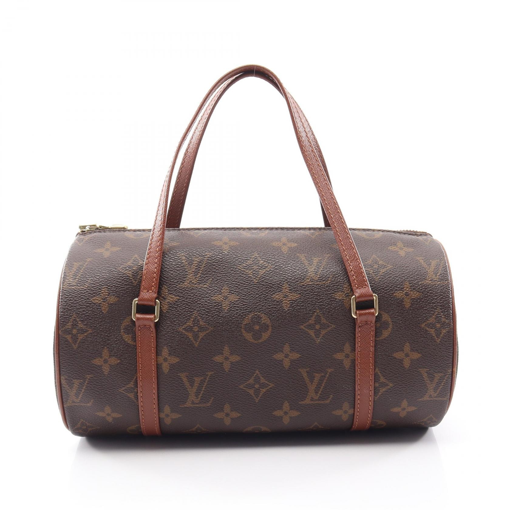 ルイ・ヴィトン LOUIS VUITTON パピヨン26 旧型 ハンドバッグ バッグ PVCコーティングキャンバス レザー モノグラム レディース ブラウン系 M51366 【中古】