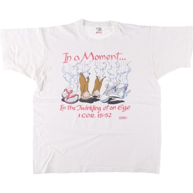 古着 90年代 フルーツオブザルーム FRUIT OF THE LOOM コリント人への手紙 メッセージプリントTシャツ USA製 メンズXL相当 ヴィンテージ/eaa568784