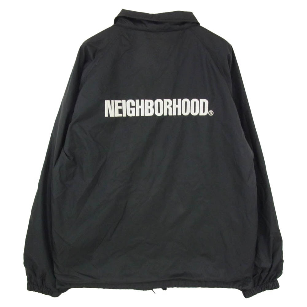 NEIGHBORHOOD ネイバーフッド 20AW 202TSNH-JKM01 BROOKS N-JKT ロゴプリント ナイロン コーチ ジャケット ブラック系 L【中古】