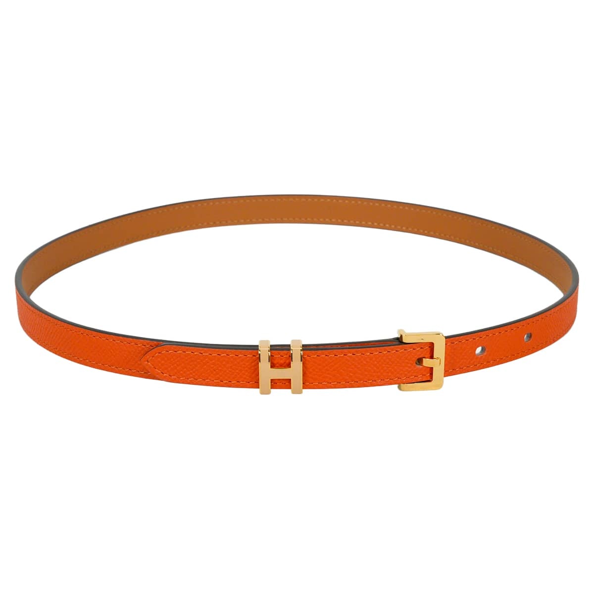 HERMES エルメス ベルト ポップH 15 フーオレンジ エプソン/ラッカー #70 ゴールド金具 W刻印 新品未使用