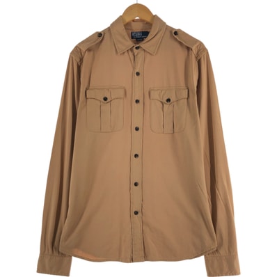 古着 ラルフローレン Ralph Lauren POLO by Ralph Lauren 長袖 サファリシャツ メンズL相当/eaa554370