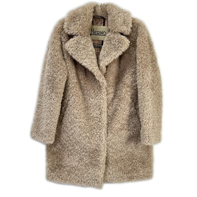 ヘルノ CA000500D CURLY FAUX FUR OVERSIZE FIT コート 40