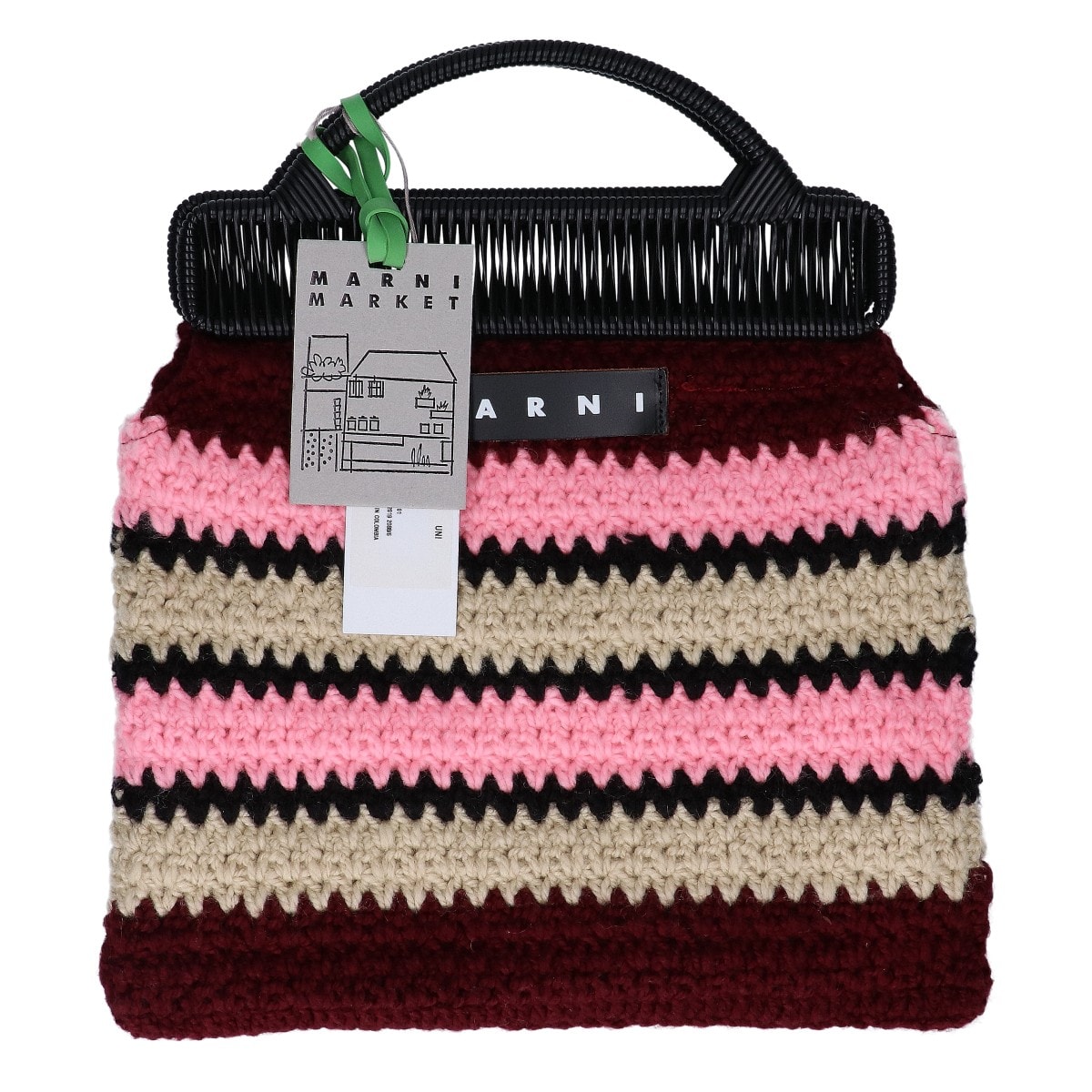マルニ 【新品同様】MARNI MARKET マルニマーケット BOMH0001Q0 FW305 STC50 BORSA A MANO CROCHET ニット クロシェ