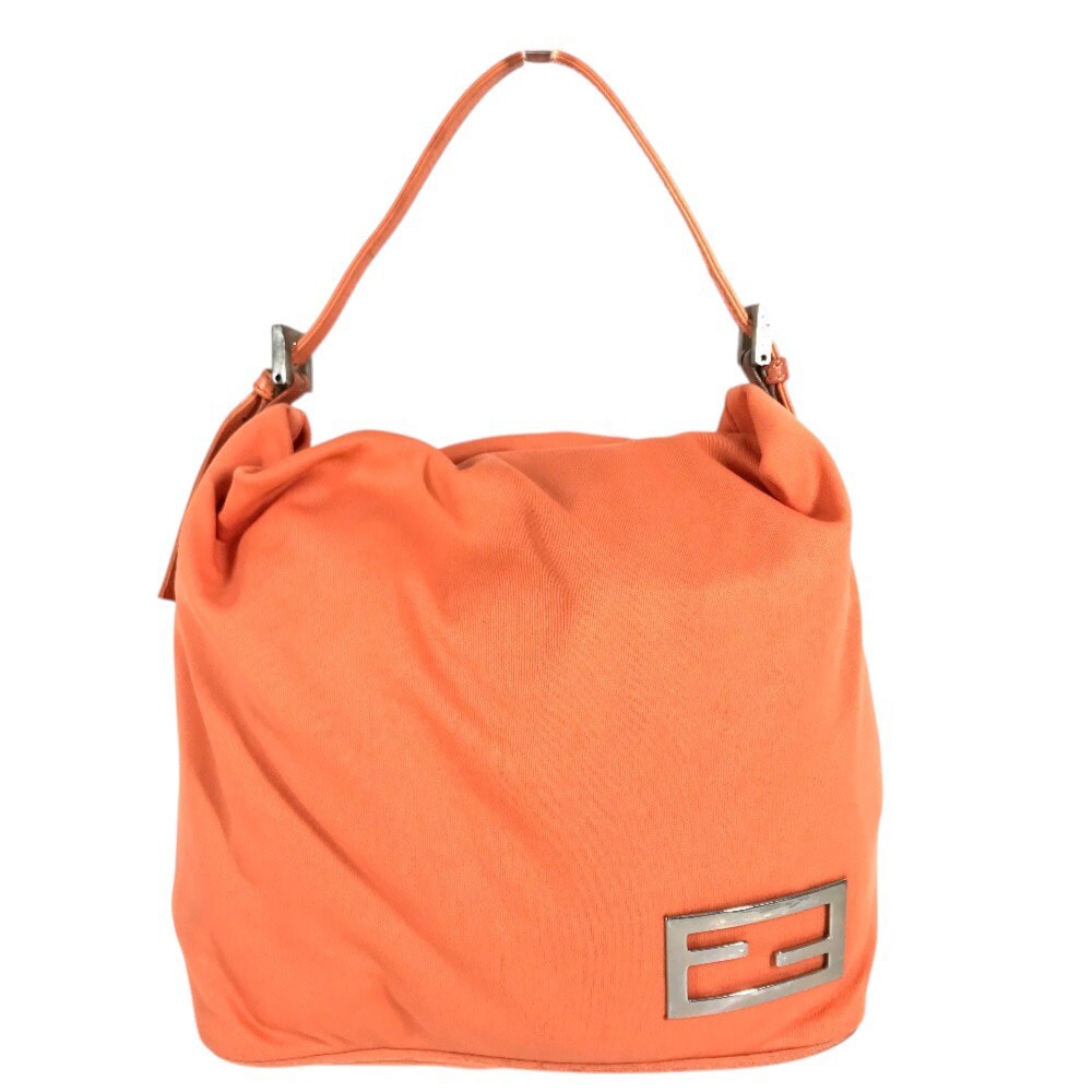フェンディ FENDI FFロゴ ハンドバッグ ミニ巾着バッグ カバン トートバッグ ショルダーバッグ ナイロンキャンバス オレンジ系