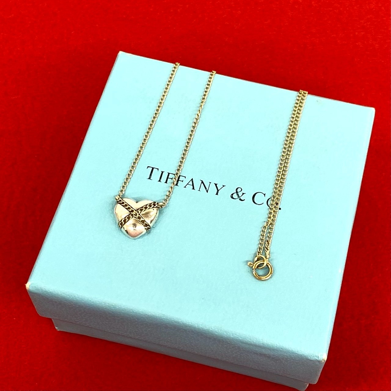 TIFFANY&Co. ティファニー ハート クロス ネックレス シルバー925 K18イエローゴールド ネックレス シルバー
 18518