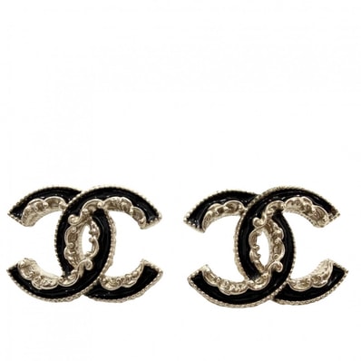 CHANEL シャネル ピアス ココマーク アクセサリー GP B15V ゴールド ブラック 黒 レディース 約7.2g 美品 2015年【中古品】