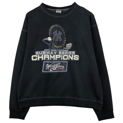 古着 00年代 フルーツオブザルーム FRUIT OF THE LOOM HEAVY cotton MLB NEW YORK YANKEES ニューヨークヤンキース プリントスウェットシャツ トレーナー メンズXL相当/eaa596787