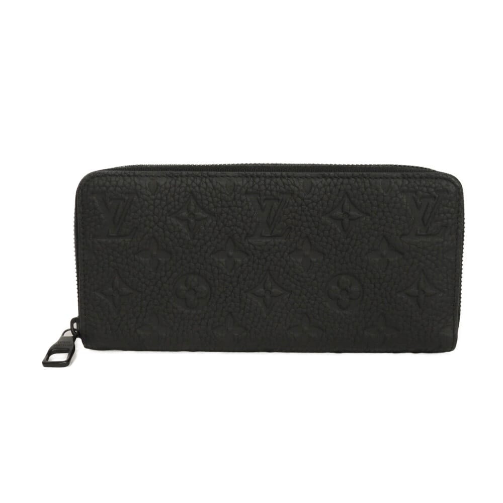 LOUIS VUITTON ルイ・ヴィトン ジッピーウォレット ホリゾンタル 現行 LVロゴ フラワー エンボス ブラック ラウンドファスナー 札入れ カードケース コインケース RFID ICチップ モノグラム トリヨン ノワール 長財布 M11721
