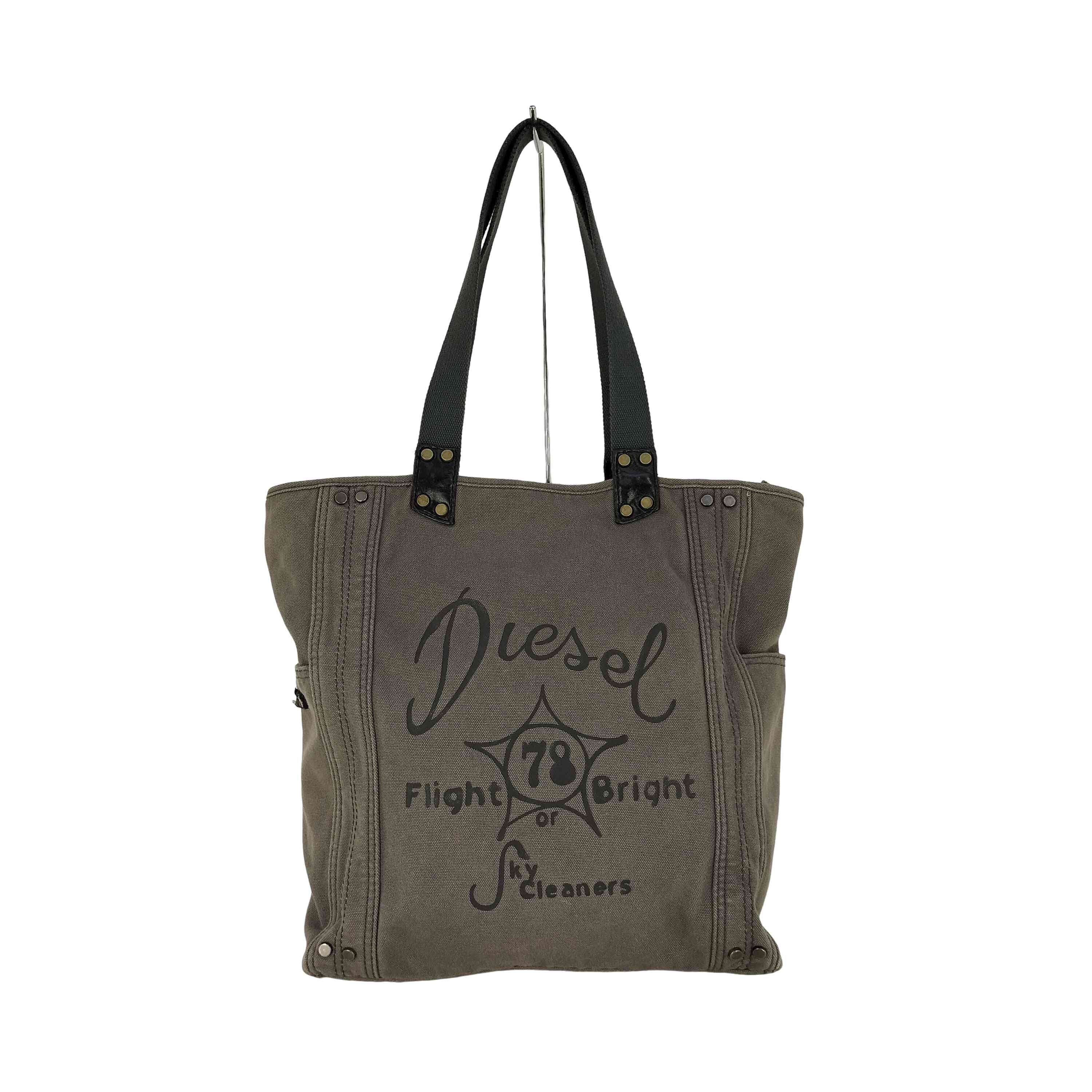 スタッズ ロゴプリント キャンバストートバッグ【1140482351760】