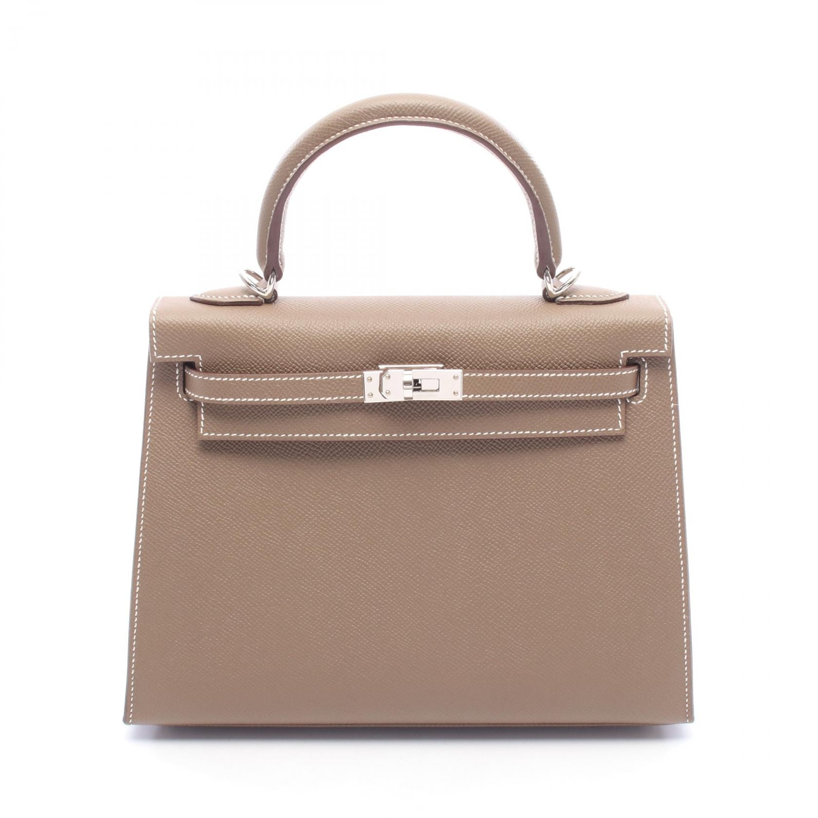 エルメス HERMES ケリー25 エトゥープ ハンドバッグ バッグ ヴォーエプソン ヴォーエプソン W刻印(2024年製造) レディース グレー系 【中古】