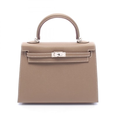エルメス HERMES ケリー25 エトゥープ ハンドバッグ バッグ ヴォーエプソン ヴォーエプソン W刻印(2024年製造) レディース グレー系 【中古】