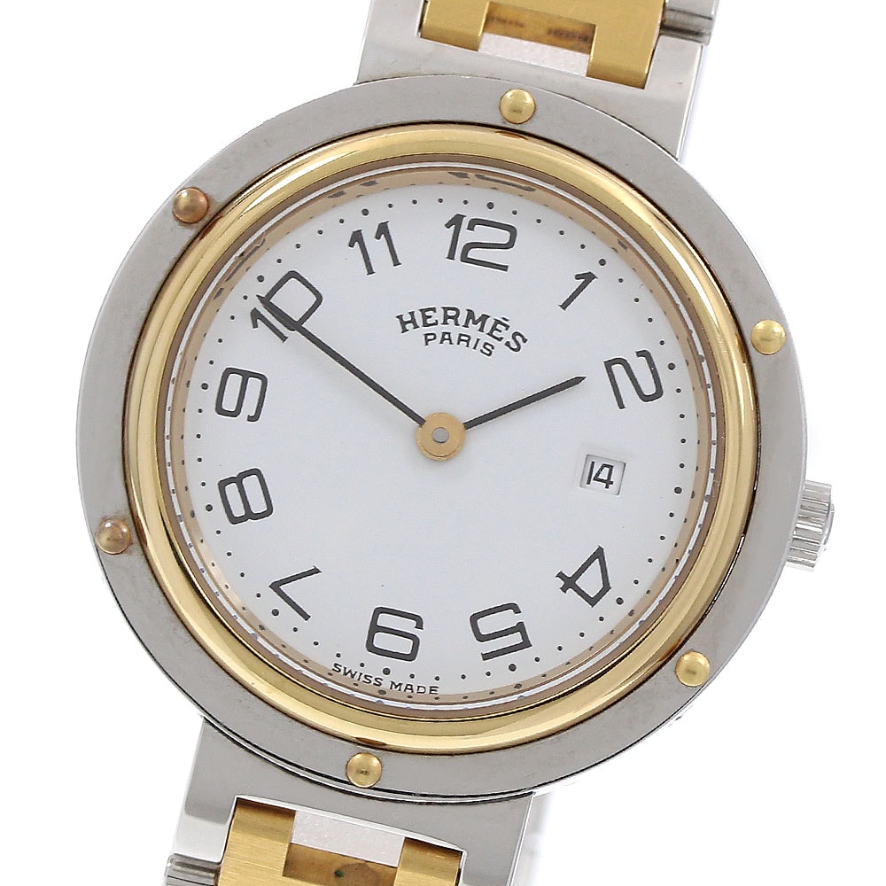 ★保 エルメス クリッパー デイト  クォーツ レディース 【中古】