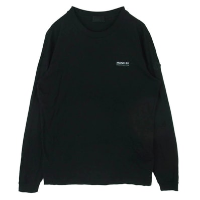 MONCLER モンクレール 24AW J20918D00005 Moncler L/S T-Shirt ロゴ プリント 長袖 Tシャツ カットソー ブラック系 S【中古】