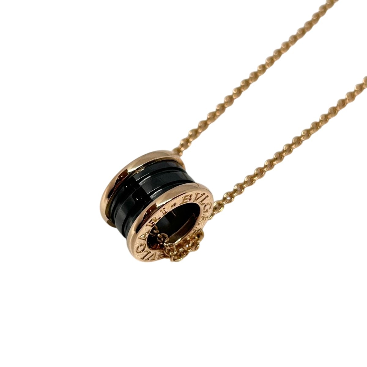 BVLGARI ブルガリ B-ZERO1 ビーゼロワン ブラックセラミック K18PG ネックレス CL855762 K18ピンクゴールド セラミック ゴールド ブラック ユニセックス【中古】