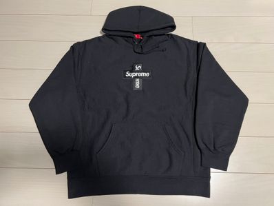 Supreme Cross Box Logo Hooded Sweatshirt "Black"