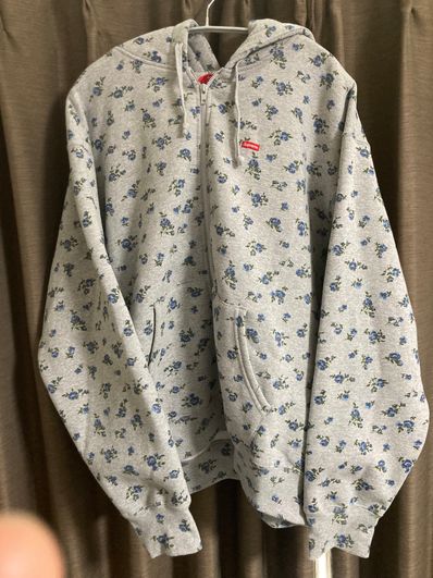 Supreme Small Box Zip Up Hooded Sweatshirt "Flowers"