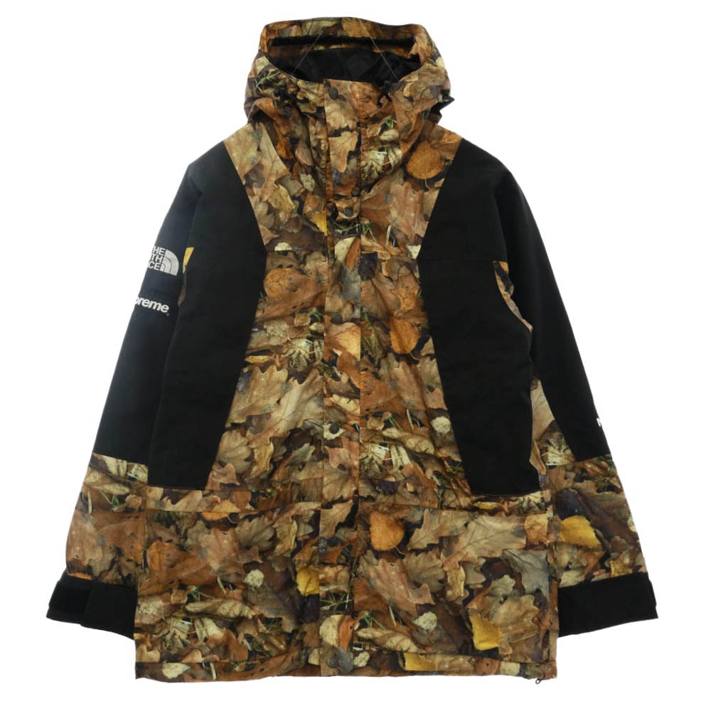 Supreme シュプリーム 16AW NP51601I ×THE NORTHFACE Mountain Light Jacket Leaves ザノースフェイス リーヴス マウンテンライトジャケット 枯葉総柄 マウンテン パーカー ブラウン系 M【中古】