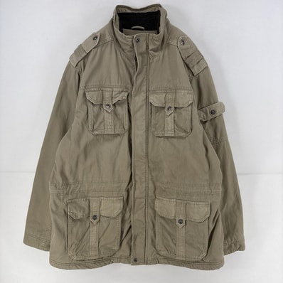 古着 エルエルビーン L.L.Bean ジャケット フルジップ ボアライナー フィールドジャケット カバーオール XL ベージュ 無地 メンズ