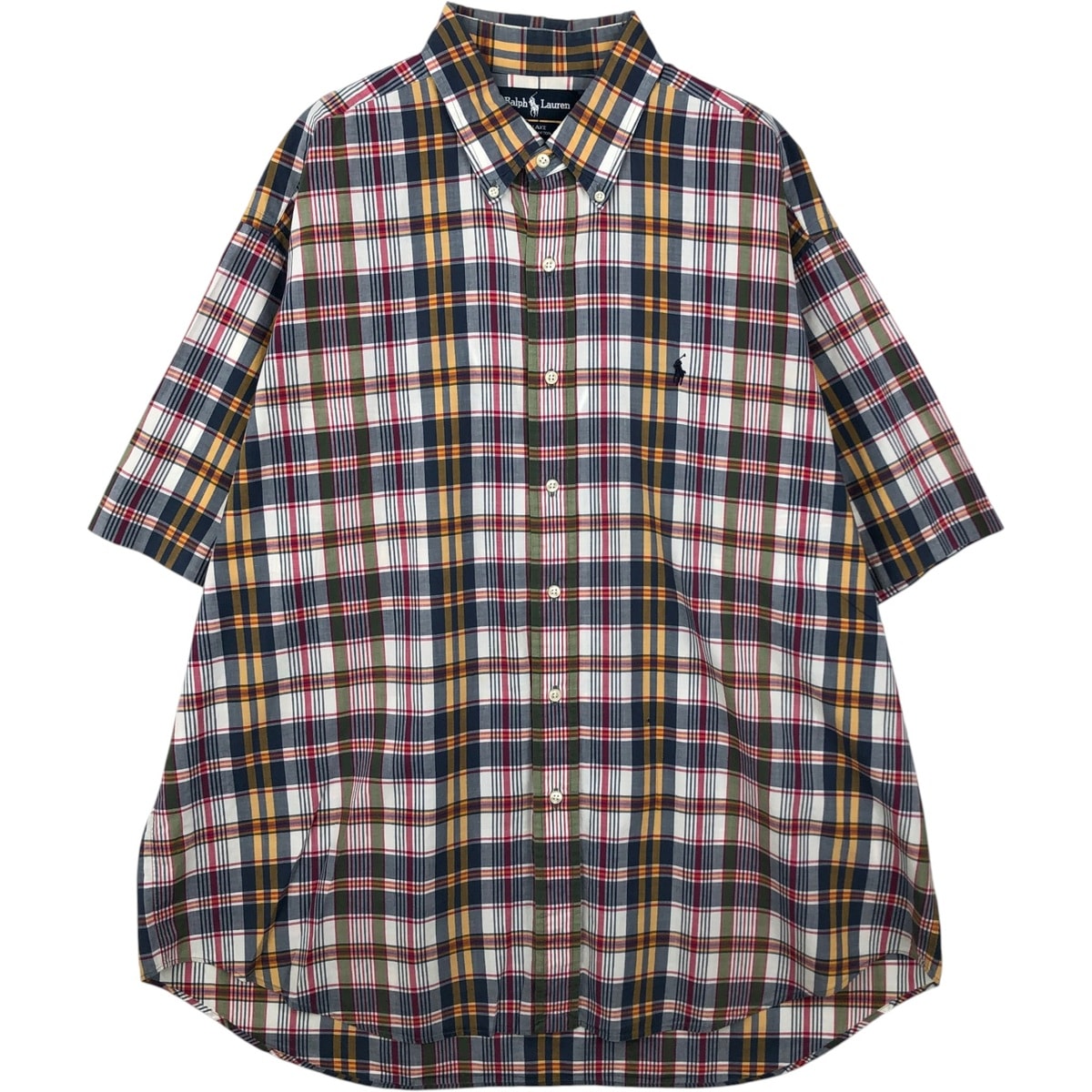 古着 ラルフローレン Ralph Lauren BLAKE 半袖 ボタンダウン チェックシャツ メンズXL相当/eaa641175