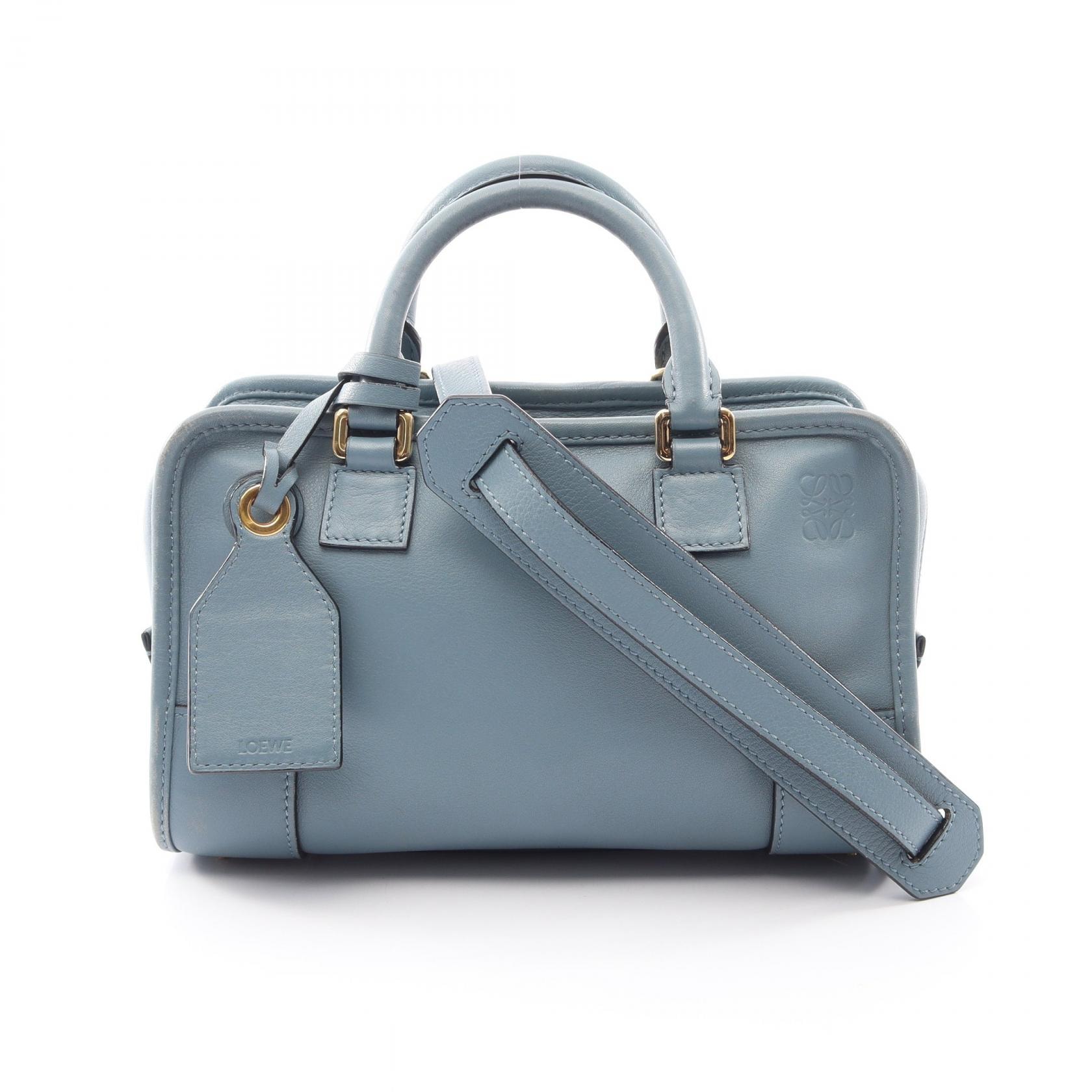 ロエベ LOEWE アマソナ23 2WAY ハンドバッグ バッグ レザー レディース ブルー系 【中古】