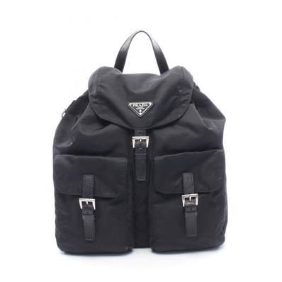 プラダ PRADA Re-Nylon 2WAY リュックサック バックパック バッグ ナイロン レザー メンズ ブラック系 2VZ110 【中古】